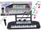 LeanToys Elektrické piano pro děti, mikrofonní stojan černý