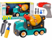 LeanToys Nákladní auto Míchačka na beton Kreslená hračka DIY Tyrkysová