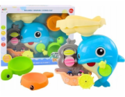 LeanToys sada do vany vodní hračka delfín modrý