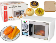 LeanToys Dřevěná mikrovlnná trouba Mikrovlnná trouba Jídlo Bílá