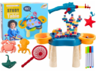 LeanToys Multifunkční stůl 4v1, kostky, rybářské kreslení...