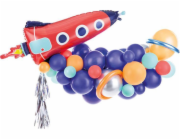 PartyDeco Girlanda z balónků - Raketa, mix, 154x130cm univerzální velikost