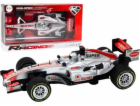 LeanToys 1:9 stříbrný sportovní závodní vůz se zvuky jízdy