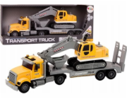 LeanToys Lora Truck Pásový bagr Světla Zvuky Jízda Žlutá