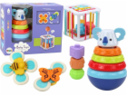 LeanToys Senzorická hračka Koala Tower, vzdělávací kostky...