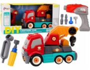 LeanToys Nákladní automobil s hákem Kreslený otočný oranžový jeřáb