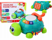 LeanToys Interaktivní želva Vzdělávací telefon 6v1 Světla a zvuky zeleně