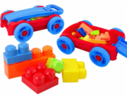 LeanToys Sada stavebních kostek Blue and Red s kolečky