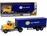 LeanToys Truck Tir Přívěs Kontejner Světla Zvuky Jízda Žlutá