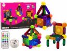LeanToys Sada magnetických stavebních kostek se světlem, ...