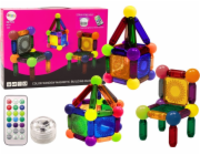 LeanToys Sada magnetických stavebních kostek se světlem, 32 dílků