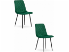 Leobert Židle TURIN - tmavě zelený samet x 2