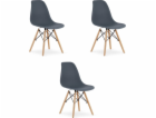 Leobert Židle OSAKA tmavá břidlice / přírodní nohy x 3