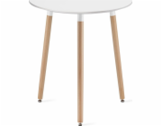 Leobert Kulatý stůl KAMI 60 cm - bílý / přírodní nohy