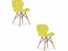 Leobert Sametová židle LAGO - žlutá x 2