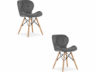 Leobert Sametová židle LAGO - šedá x 2