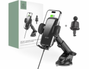 Tech-Protect Bezdrátová nabíječka TECH-PROTECT CM15W-V1 do auta s držákem na palubní desku a větrací otvor, 15W, černá