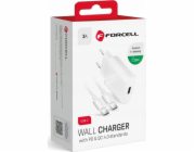 ForCell Nabíječka FORCELL F-ENERGY TFK-TC-25WPD síťová nabíječka typu C + kabel typu C na typ C PD QC 3A 25W bílá