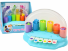 LeanToys Interaktivní piano s vyskakovacími hvězdami modré