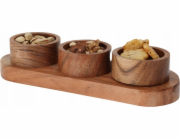 Home Styling Collection Sada na servírování svačin z akáciového dřeva pro domácí styling, 28 x 10 x 6 cm