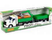 Polesie Polesie 96166 Profi domíchávač betonu s plošinou a přívěsem, zelený, světelná, zvuková