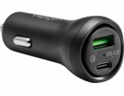 Spigen Nabíječka do auta 2portová nabíječka do auta Spigen SteadiBoost F31QC, PD 27W QC 3.0, černá
