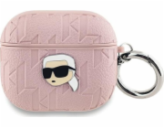 Karl Lagerfeld Karl Lagerfeld KLA3PGKIPP Kryt na AirPods 3 růžový s monogramem a hlavou Karla