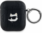 Karl Lagerfeld Karl Lagerfeld KLA2PGCHPK Kryt na AirPods 1/2 černá/černá s monogramem a hlavou Choupette