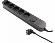 UN Prodlužovací kabel PŘEPĚŤOVÁ OCHRANA AL3 5ZÁSUVEK 3M ČERNÁ
