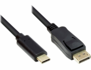 Alcasa USB adaptér Alcasa GC-M0105 Kabelový adaptér 1m USB Type-C DisplayPort černý