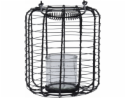 Home Styling Collection Kolekce bytového stylingu Kovová lucerna se skleněným svícnem, O 18,5 cm, černá