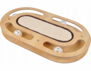 Homea Interaktivní hračka pro kočky 45 x 25 cm, oválná, se škrabadlem a míčky