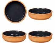 Madam Stoltz Hliněná nádoba mísa s glazovaným vnitřkem, hnědá