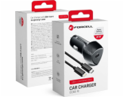 ForCell Nabíječka FORCELL F-ENERGY Carbon CC50-1C Autonabíječka Typ C + Kabel Typ C na Lightning PD 3A 20W Černá