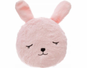 Douceur d`Interieur Dekorační polštář do postýlky, motiv zajíčka, 27 x 27 cm, růžový
