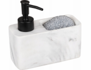 Wenko Dávkovač mycího prostředku RESA MARBLE s přihrádkou na houbičku, WENKO
