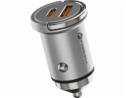 ForCell Nabíječka FORCELL F-ENERGY Mini nabíječka do auta Typ C + USB A PD QC3.0 5A 30W Stříbrná