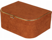 Home Styling Collection Kolekce bytového stylingu Manšestrová krabička se zlatým lemováním, 23 cm