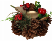 Home Styling Collection Kolekce bytového stylingu Svícen z kuželů, vánoční dekorace, 15 cm