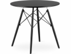 Leobert Kulatý stůl 80cm dřevěný moderní - černý / černé ...