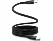 STATIK Statik MagStack Pro USB kabel - USB-C - USB-C 2m kabel, nylonový opletený, magneticky vinutý (černý)