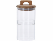 Excellent Houseware Sada skleněných nádob na potraviny s dřevěnými víčky
