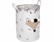 Atmosphera Košík na hračky s liškou s bambulkami, skládací, O 35 cm