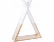 Atmosphera Dekorativní nástěnná police TIPI - dřevěná, bílá 30 x 10 x 39 cm