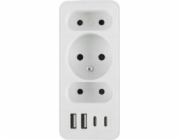 Plastrol TROJITÝ ROZDĚLOVAČ + 2x USB A 2x USB C