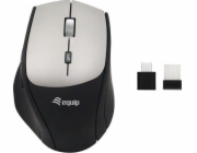 Equip Equip Myš Optische Maus kabellos Dual Adapter USB-C+A R+L sw