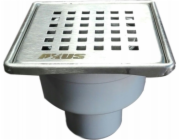 Alkotest 11318 AXUS SVISLÝ VPUSTNÍ MŘÍŽEK FI 50, 360°, ZÁPACHOVÝ BLOK, NEREZOVÁ OCEL S ROHOŽÍ 100X100MM, BLISTR S PŘÍVĚSKEM // S.KRAT-A.10X10-PIO-50/NI/MAT