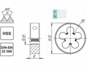 Fanar DIE UNF 1/2-20 DIN-22568 (2A) HSS 800