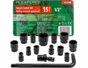 King Tony Sada rázových nástrčných klíčů ROCKFORCE 15dílná. 1/2 ŠESTIHRANU. (10–32 mm)