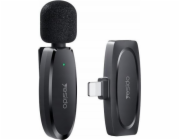 Yesido yesido KR12 mikrofon MEMS mikrofon na Lightning klipu, bezdrátový 2,4 GHz, ČERNÁ